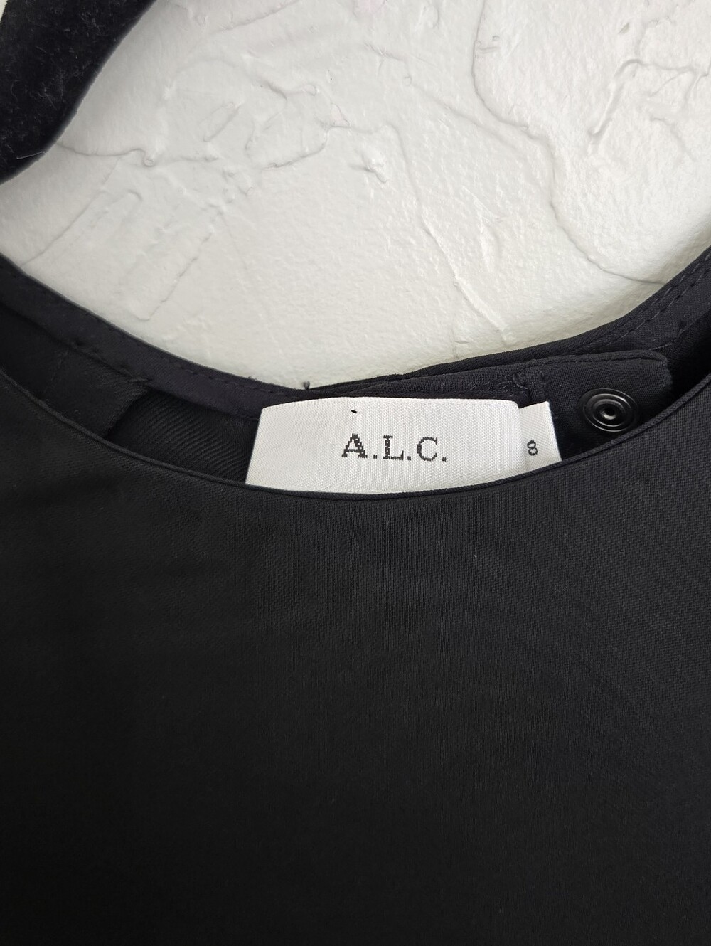 A.L.C. Open Snap Back Black Short Sleeve Top, 8 - Picture 7 of 9